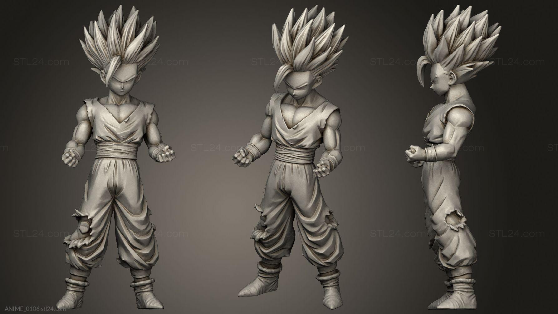 Anime - Gohan 5, ANIME_0106. 3D stl model for CNC